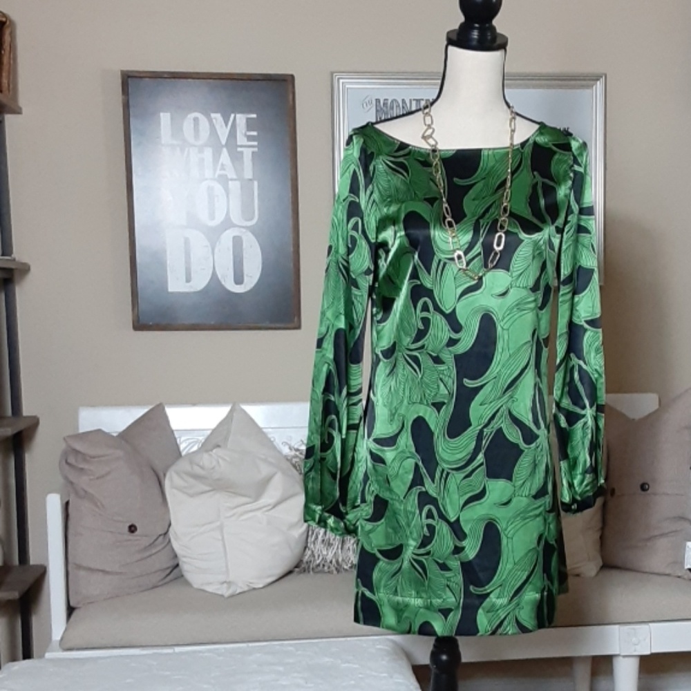 BCBG MAXAZRIA Green and Black Dress (XS)